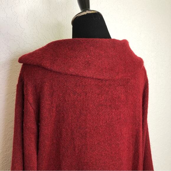 Soft Surroundings deep red slit collar tunic sweater size 1X - Picture 10 of 14